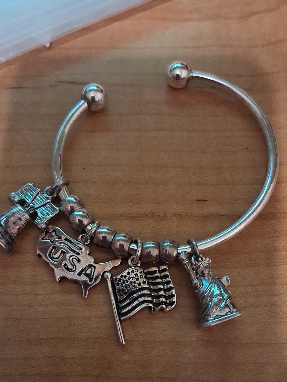 Patriotic Charm Bracelet • Vintage Premier Designs Bracelet • Cuff Bracelet